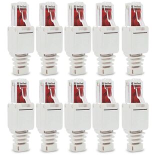 10 x Network Connectors Tool-Free RJ45 CAT6 LAN UTP Cable Pl