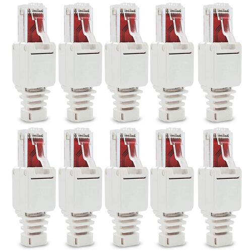 10 x Network Connectors Tool-Free RJ45 CAT6 LAN UTP Cable Pl