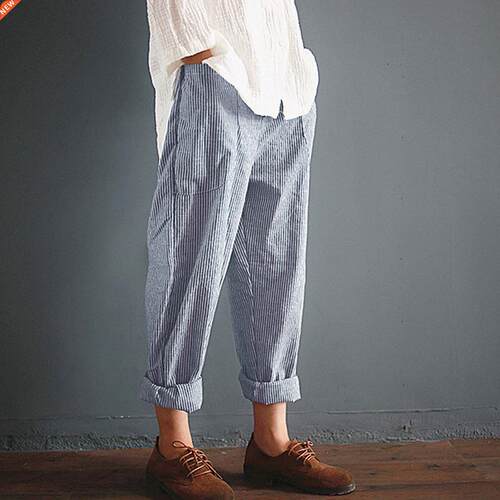 Bigsweety Vintage Harem Pants Women Casual Loose Pockets Pan