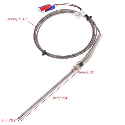 RTD PT100 Temperature Sensor Thread M8 Cable 1M Thermocouple