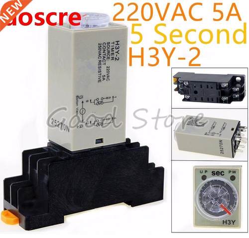 1SET H3Y-2 220V Small time relay 5SEC ST6P electronic relay