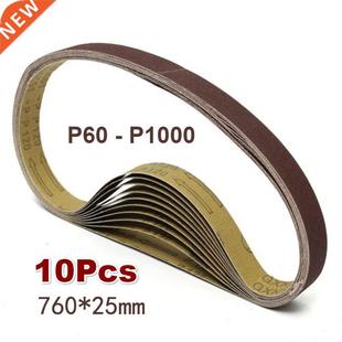 10Pcs Sanding Belts 760x25mm 60-1000 Grit Strip Oxide Paper