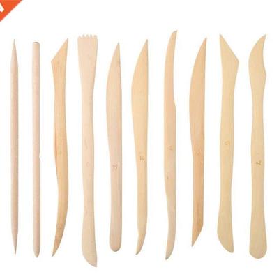 10pcs/set Wooden Clay Carving Modeling Tool  Pottery Scu