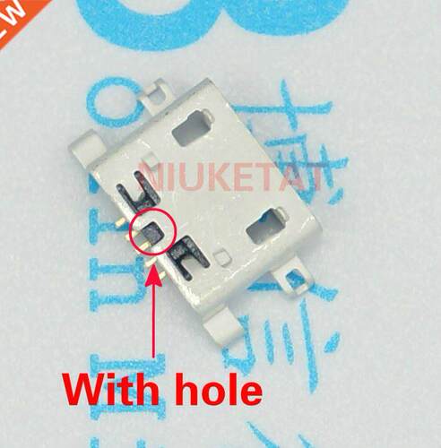 100pcs Micro USB Connector 5pin 0.8mm B Type With hole Femal
