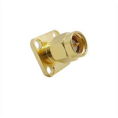 1Pcs RF Coaxial SMA Adapter SMA Male Plug 4 Hole Flange Pane