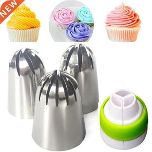 4Pcs/Set Russian Icing Piping Tips Coupler Cupcake Cake Deco