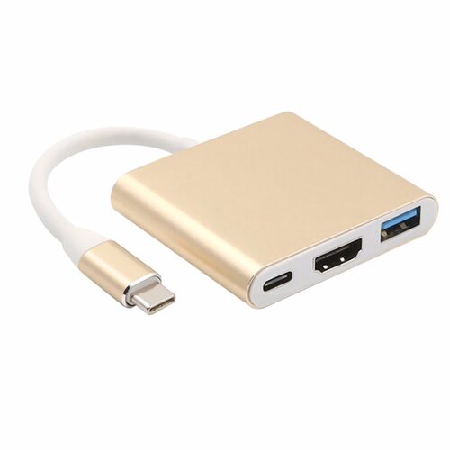 USB Type-C Hub Adapter 3-in-1 USB C Hub to HDMI USB3.0 Type-