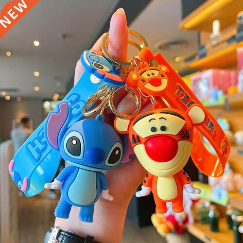 Anime Cartoon Mickey Mouse Stitch Figure Keychains Kawaii Mi