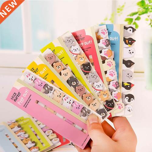 1 PCS Kawaii Stationery Cartoon Animals Marker Memo Pad Stic