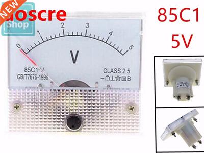 1PCS 85C1 5V Analogue DC Voltage Needle Panel Meter Voltmete