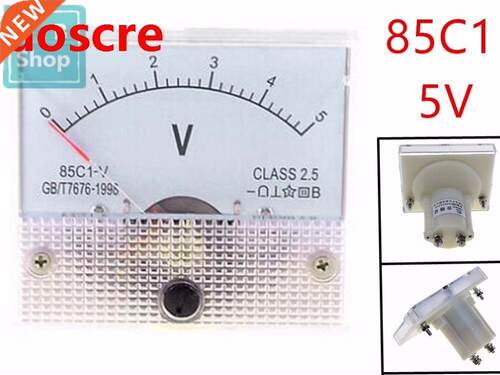 1PCS 85C1 5V Analogue DC Voltage Needle Panel Meter Voltmete