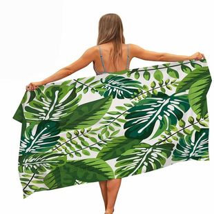 Tropical Plants Microfiber Pool Beach Towel Portable Quick F