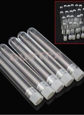 10 Pcs Clear Plastc Test Tube Wth Cap 12x100mm -sd Bot
