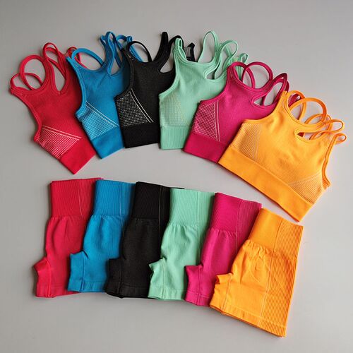 Seamless Yoga Set 2 Pcs Sports Suit Female Workout Clothes S