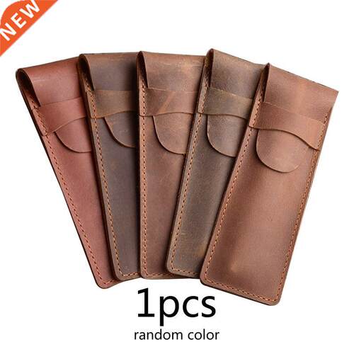 Small Pen Pouch Leather Pen Sleeve with Protective Flip Wate