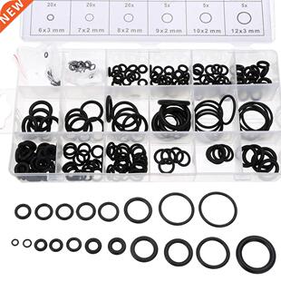 225pcs Black Rubber O-Ring Assortment Washer Gasket Sealing