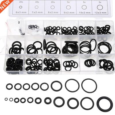 225pcs Black Rubber O-Ring Assortment Washer Gasket Sealing
