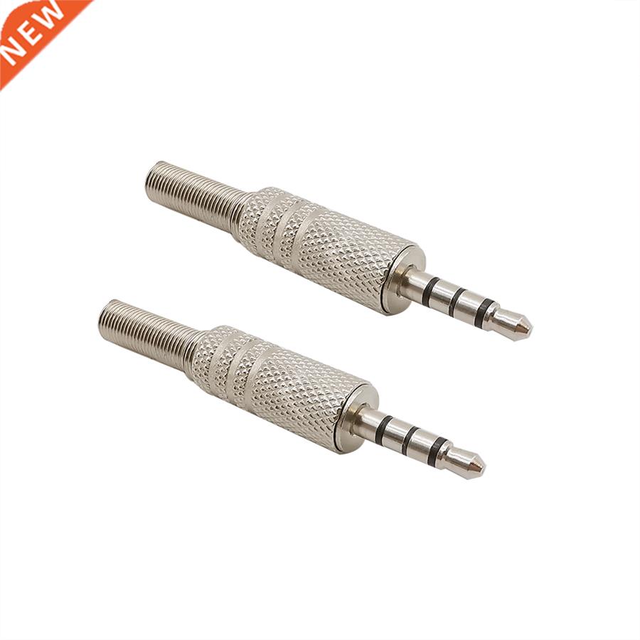 2Pcs Repair 3.5mm 4 Pole Audio Stereo Plug Soldering Connect