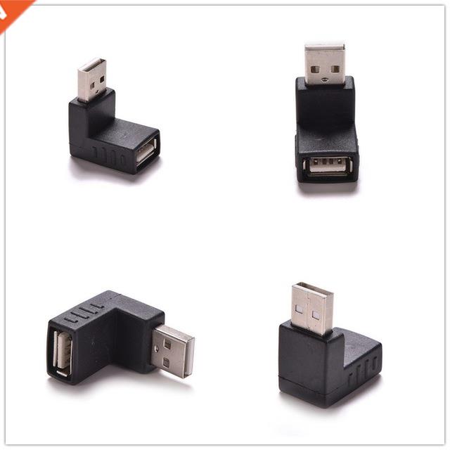 Hot 1/2Pcs USB 2.0 Up Rght Angle Adapter Angle 90 Degree US