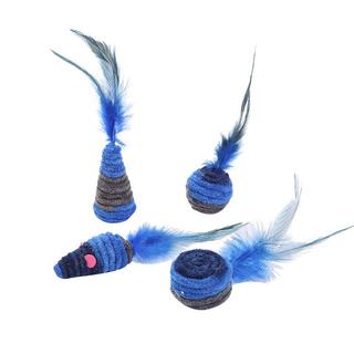 Cat Self-excited Toy Dark Blue Series Mouse Feather Toy Anti