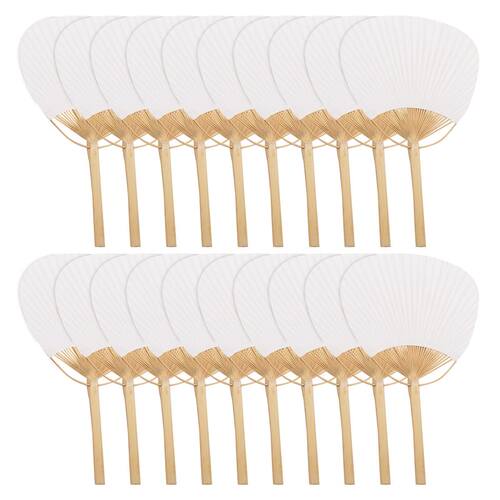 20pcs Pure white bamboo handle blank calligraphy painting bl