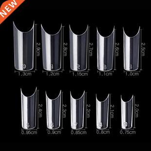 Nil Curved Nturl Whi Trnsprent pcs 500 Tips Fke
