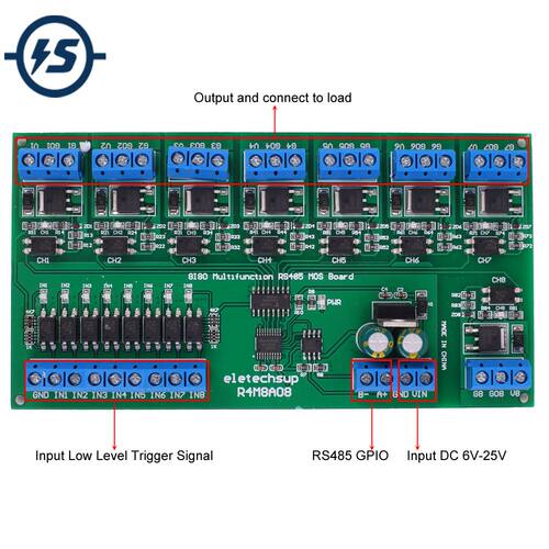 DC 12V 24V 8Bit MOS Adjustable Input Output Isolated Signal