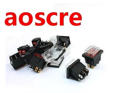 Red Pilot Lamp 6Pin Dual SPST ON/OFF 2Position Rocker Switch