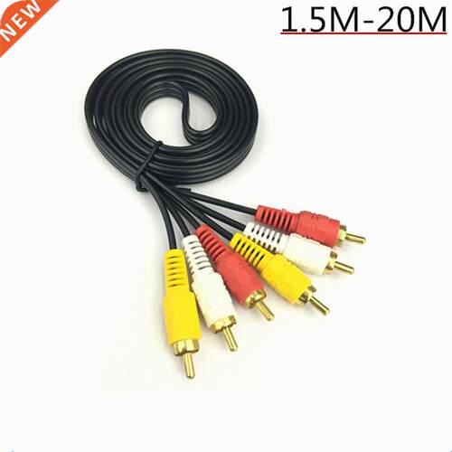 3RCA Male to 3 RCA Male Composite Audio Video AV Cable Plug