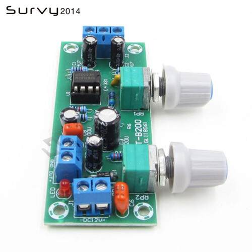 DC 12V 24V Low-pass Filter NE5532 Bass Tone Subwoofer Pre-Am