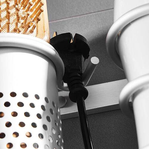 Gold Hair Dryer Holder Space Aluminium Bathroom Wall Shelf H