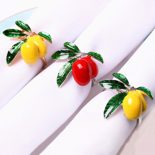 1pcs New Lemon Cherry Napkin Ring Napkin Holder Fruit Meal B