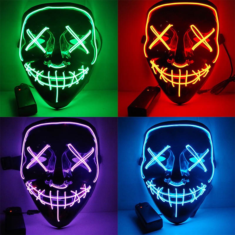 Halloween LED Mask Purge Masks Election Mascara Costume DJ P