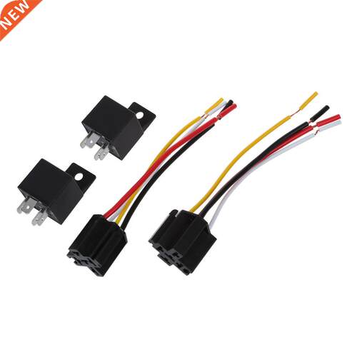 2 x Car Relay Automotive Relay 12V 40A 4 Pin Wire with 5 out