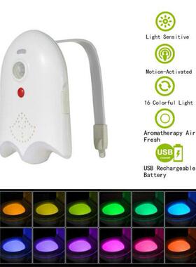 LED Toilet Light PIR Motion Sensor 16 Colors Toilet Seat Nig