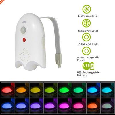 LED Toilet Light PIR Motion Sensor 16 Colors Toilet Seat Nig