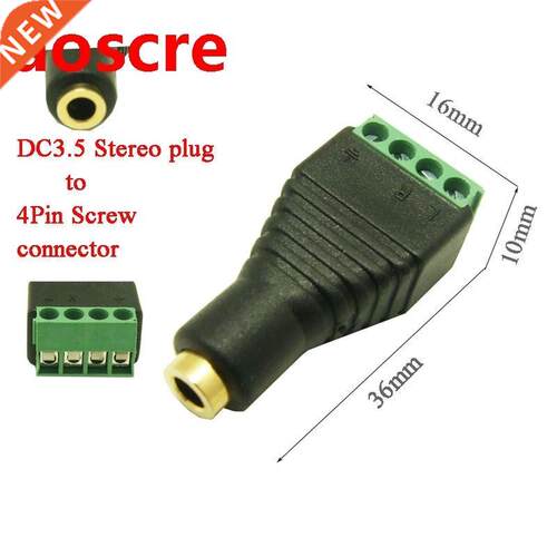10pcs free shipping 3.5mm Stereo Female Plug To 4pin Screw