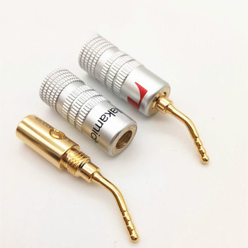Fine Copper Gold Plated 2mm Pincushion Amplifier Stereo Spea