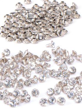 100pcs  nail with diament rhinestone rivet brilliant 7mm