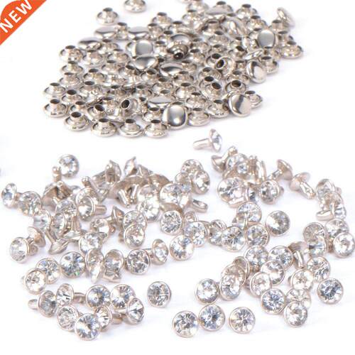 100pcs  nail with diament rhinestone rivet brilliant 7mm
