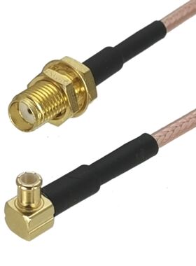1Pcs RG316 SMA Female Jack Bulkhead to MCX Male Right angle