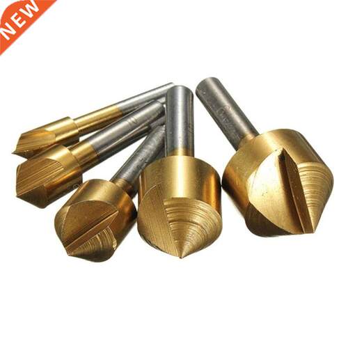 5Pcs 6/10/13/16/19mm Titanium Coated 90° Single Flute ed