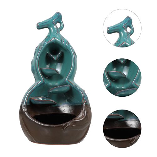 1pc Delicate Ceramic Design Backflow Incense Burner Desktop