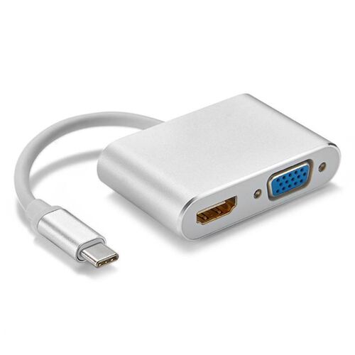 2 in 1 USB 3.1 Type C to HDMI + VGA Converter Adapter USB3.1