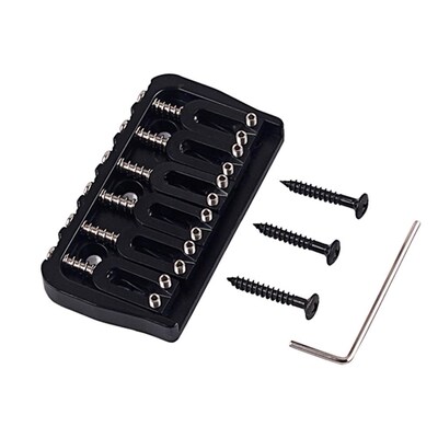 GA890 Durable Portable 6 Strings Saddle Black Bridge Electri