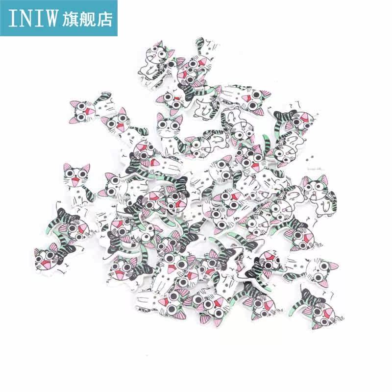 buttons for button cat wood button cartoon animal wooden de