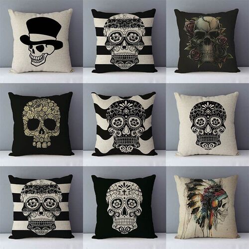 Post-modern style couch cushion Skull printed home decorativ
