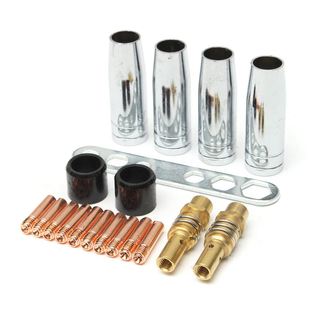 14pcs Welding Torch/Conductive Nozzle + 2pcs Insulating Slee