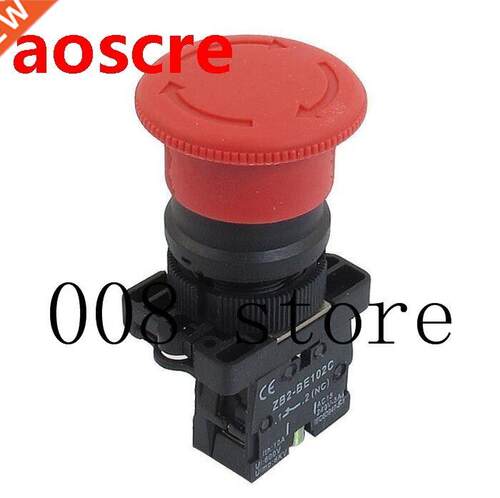 1pcs 600V 10A Red Mushroom Emergency Stop Switch XB2-ES542 2