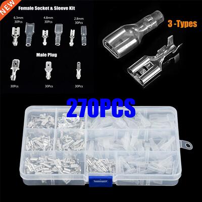 270pcs Female & Male Spade Crimp Terminal Connectors Set